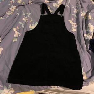 Cute black corduroy overall dress